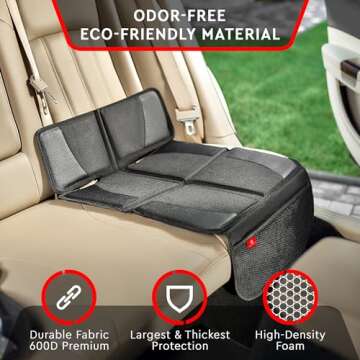 Helteko Car Seat Protector - 2 Pack Seat Mat for Under Child Booster Carseat, Seat Cover Protector f...