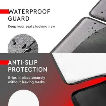 Helteko Car Seat Protector - 2 Pack Seat Mat for Under Child Booster Carseat, Seat Cover Protector from Waterproof & Stain Resistant Thickest Padding Material for Leather and Fabric Seats, Black