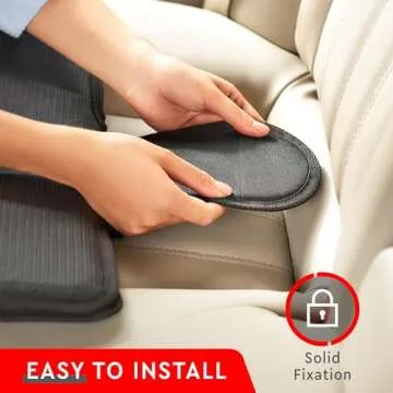 Helteko Car Seat Protector - 2 Pack Seat Mat for Under Child Booster Carseat, Seat Cover Protector from Waterproof & Stain Resistant Thickest Padding Material for Leather and Fabric Seats, Black