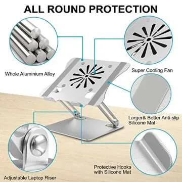 Ergonomic Adjustable Laptop Stand with Cooling Fan