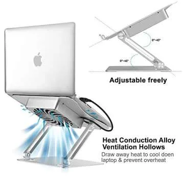 Ergonomic Adjustable Laptop Stand with Cooling Fan