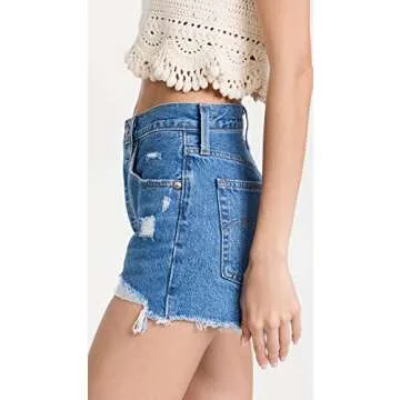 Levi's Women's Premium 501 Original Shorts, Oxnard Audio-Medium Indigo, 24
