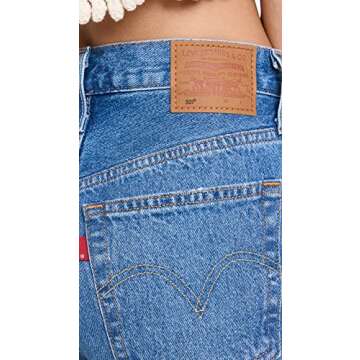 Levi's Women's Premium 501 Original Shorts, Oxnard Audio-Medium Indigo, 24