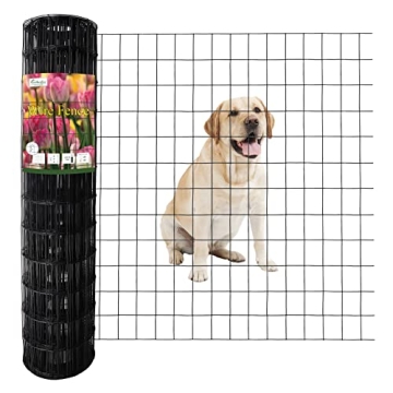 FOREHOGAR Black PVC Coated Welded Wire Fence - 36" x 50' Durable Protection