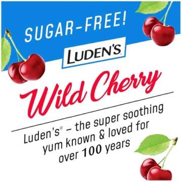Luden's Sugar Free Wild Cherry Throat Drops, Sore Throat Relief, 25 Count (3 Pack)