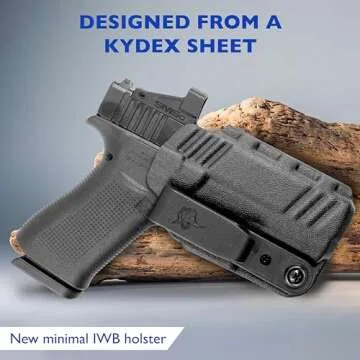 DeSantis Slim Tuk IWB Holster - IWB Glock 19 Holster, Conceal Carry Holster, Kydex Holster IWB, Compatible with the Glock 26, 26 GEN 5, 33 and 36 (with NO Rail) - Black, Ambidextrous