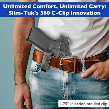 DeSantis Slim Tuk IWB Holster - IWB Glock 19 Holster, Conceal Carry Holster, Kydex Holster IWB, Compatible with the Glock 26, 26 GEN 5, 33 and 36 (with NO Rail) - Black, Ambidextrous