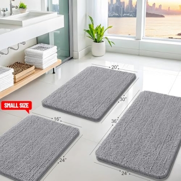 Arotive Chenille Bathroom Rug 30x20 - Soft, Absorbent, Non-Slip for Every Home