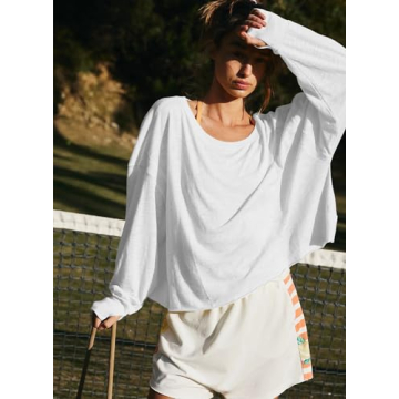 Fhniepan Women's Open Back Casual Athletic Shirt for Yoga