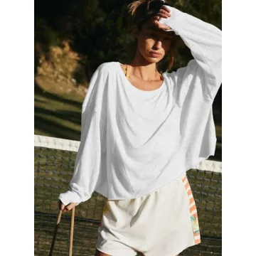 Fhniepan Women's Open Back Casual Athletic Shirt for Yoga