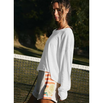 Fhniepan Women's Open Back Casual Athletic Shirt for Yoga