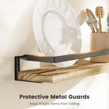 AMADA Bathroom Floating Shelves with Towel Bar Set