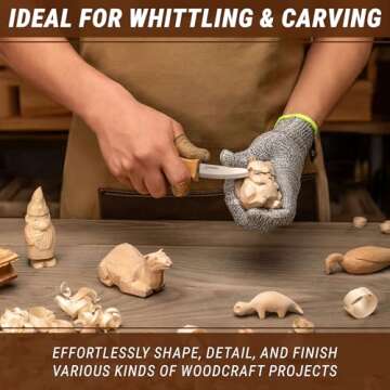 BeaverCraft Sloyd Knife C4s 3.14" Wood Carving Knife with Leather Sheath Whittling Knife for Wood Carver - Chip Carving Chisel Knife for Beginners Whittling Knives Wood Carving Tools Woodworking