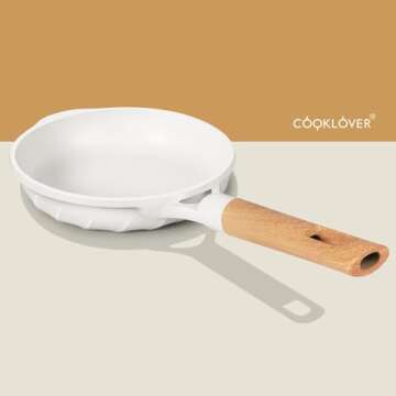 COOKLOVER Nonstick Frying Pan 100% PFOA Free Cookware Induction Skillet Stir Fry Pan (White, 11 inch)