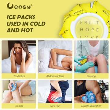 Ice Packs for Injuries, Reusable Ice Bag Great for Wisdom Teeth Breastfeeding Tired Eyes Kids Injuries Headaches Swelling Pain Relief First Aid, Use As Hot Packs or Cold Packs (Only 4 Packs)