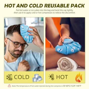 Ice Packs for Injuries, Reusable Ice Bag Great for Wisdom Teeth Breastfeeding Tired Eyes Kids Injuries Headaches Swelling Pain Relief First Aid, Use As Hot Packs or Cold Packs (Only 4 Packs)