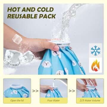 Ice Packs for Injuries, Reusable Ice Bag Great for Wisdom Teeth Breastfeeding Tired Eyes Kids Injuries Headaches Swelling Pain Relief First Aid, Use As Hot Packs or Cold Packs (Only 4 Packs)