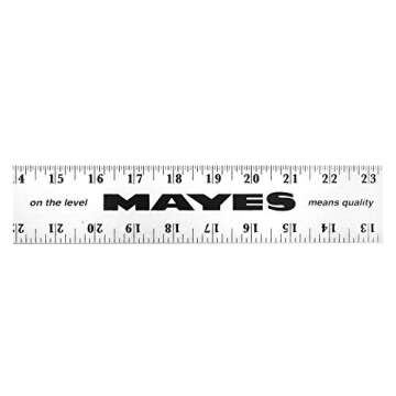 Mayes 10208 36 Inch Straight Edge Aluminum Ruler, Heavy Duty 36 Inch Ruler with SAE Measurements, Extra Thick Precision Straight Edge