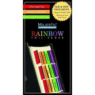 Majestic Rainbow Bible Tabs - Colorful, Durable, and Elegant Bible Accessories