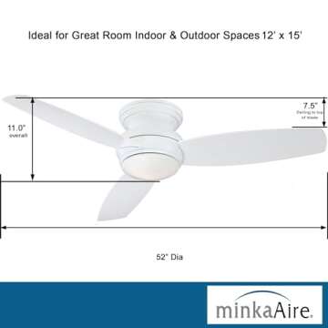 Minka-Aire 52 Inch Ceiling Fan with LED Light in White