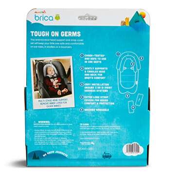 Munchkin® Brica® XtraGuard™ Head Support & Strap Cover for Baby Car Seats with Silver-Ion Technology, Dots