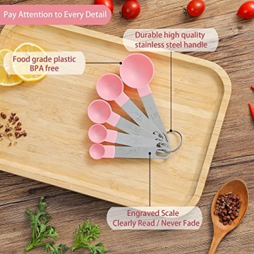 Kitchen Pink Measuring Cups and Spoons Set 10 Pieces