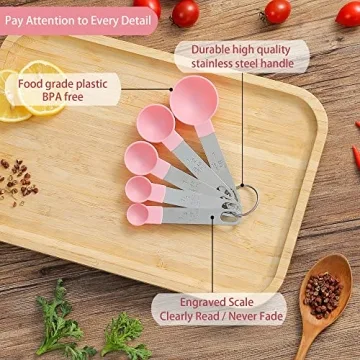Kitchen Pink Measuring Cups and Spoons Set 10 Pieces
