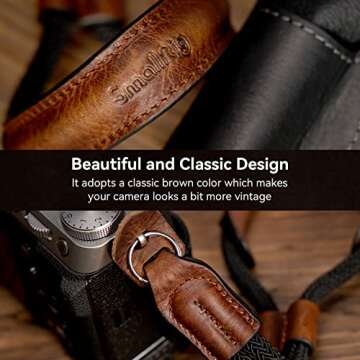 SMALLRIG Vintage Leather Camera Hand Strap for Secure Use