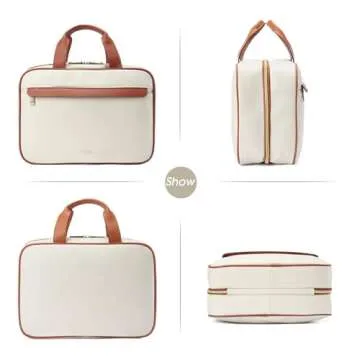 Telena Travel Toiletry Bag for Women with Hanging Hook, Water-resistant Cosmetic Bag Travel Organizer for Accessories, Toiletries, Shampoo