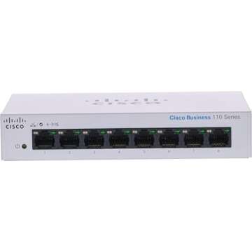 Cisco Business CBS110-8T-D Unmanaged Switch | 8 Port GE | Desktop | Ext PS | Limited Lifetime Protec...