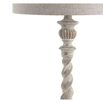 JONATHAN Y JYL3031A Regent 33" Rustic Resin LED Table Lamp Traditional Transitional Bedside Desk Nightstand Lamp for Bedroom Living Room Office College Bookcase LED Bulb Included, White Wash