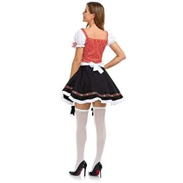 HiZiTi Oktoberfest Costumes Women Dirndl Dresses 2Pcs German Dresses for Oktoberfest Festival Bavarian Costume Beer Carnival XL