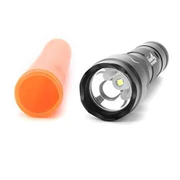 ULTRAFIRE WF502B Traffic Control Wand Led Flashlight,Super Bright LED 980 Lumens,Safety Signal Light Torch with Cone,5 Modes (Battery not Included)