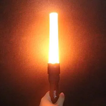 ULTRAFIRE WF502B Traffic Control Wand Led Flashlight,Super Bright LED 980 Lumens,Safety Signal Light Torch with Cone,5 Modes (Battery not Included)