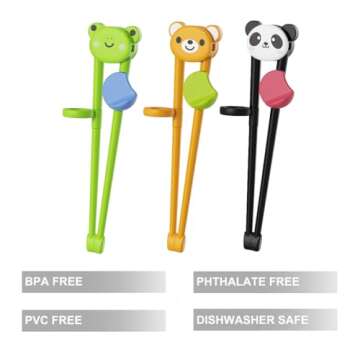 PandaEar 3 Pairs Training Chopsticks for Kids Toddlers, Learning Chopsticks for Beginners trainer, T...