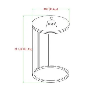 Walker Edison Ophelia Accent Table - Stylish Marble & Gold