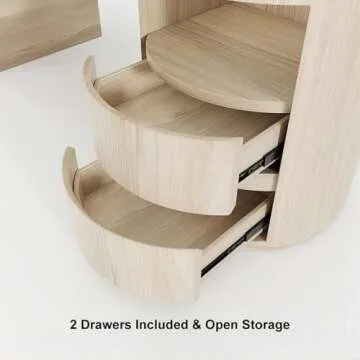 homary Modern L-Shaped Office Desk, 60" Home Office Desk Executive Desks with 1 Cabinet & 2 Drawers for Office/Home (Wash White)