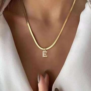 Stylish Gold Initial Necklace for Women - Trendy Gift Idea