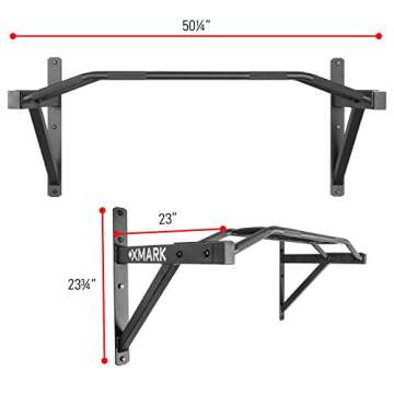 XMARK Commercial Wall Mounted Multi Grip Pull Up Bar Ranked Number One Men’s Health