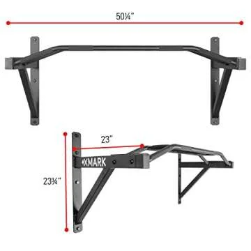 XMARK Commercial Wall Mounted Multi Grip Pull Up Bar Ranked Number One Men’s Health