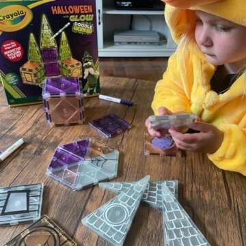 CreateOn Crayola Halloween Glow Doodle Tiles Set for Kids