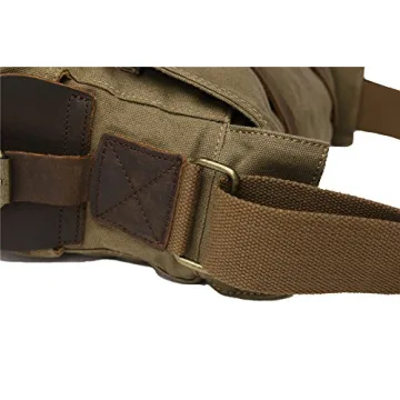 Sechunk Vintage Military Canvas Messenger Bag for Laptops
