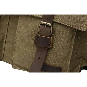Sechunk Vintage Military Canvas Messenger Bag for Laptops