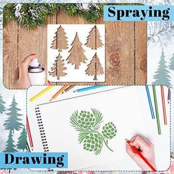 20 Pine Tree Stencil Templates for Holiday DIY Crafts