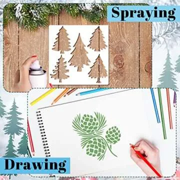 20 Pine Tree Stencil Templates for Holiday DIY Crafts