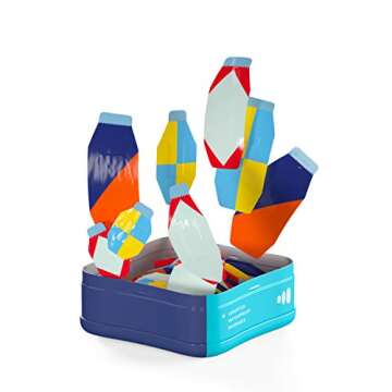 Welly Bandages - Waterproof | Adhesive Flexible Fabric Bravery Badges | Assorted Shapes for Minor Cuts, Scrapes, and Wounds | Colorful and Fun First Aid Tin | Nautical Patterns - 39 Count