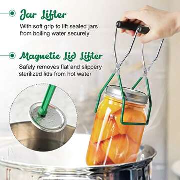 AIEVE Canning Supplies Canning Kit Include Canning Funnel, Jar Lifter, Jar Wrench, Lid Lifter, Canning Tongs, Bubble Popper/Bubble Measurer/Bubble Remover Tool for Canning Jars Mason Jars Canning Pot