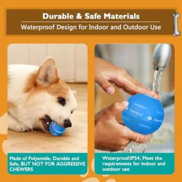 PetDroid Interactive Dog Toys Dog Ball,[2025 Newly Upgraded] Durable Motion Activated Automatic Rolling Ball Toys for/Small/Medium/Large Dogs,USB Rechargeable (Blue)