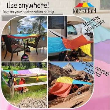 Tote a Fort Princess Blanket Fort Building Kit for Kids, 3 Blanket TOTEAFORT Toy, Make a Portable Playhouse, Play Tent Boy and Girl Indoor Outdoor Build Set, STEM Children Toy, Ages 4, 8, 12 +