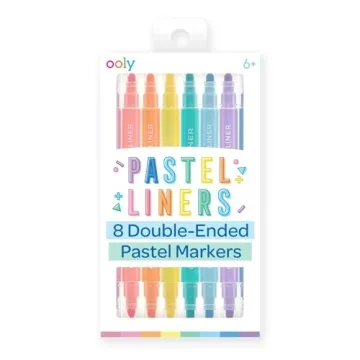 Ooly Pastel Liner Dual Tip Markers - Vibrant Set of 8 for Kids and Adults Creative Projects
